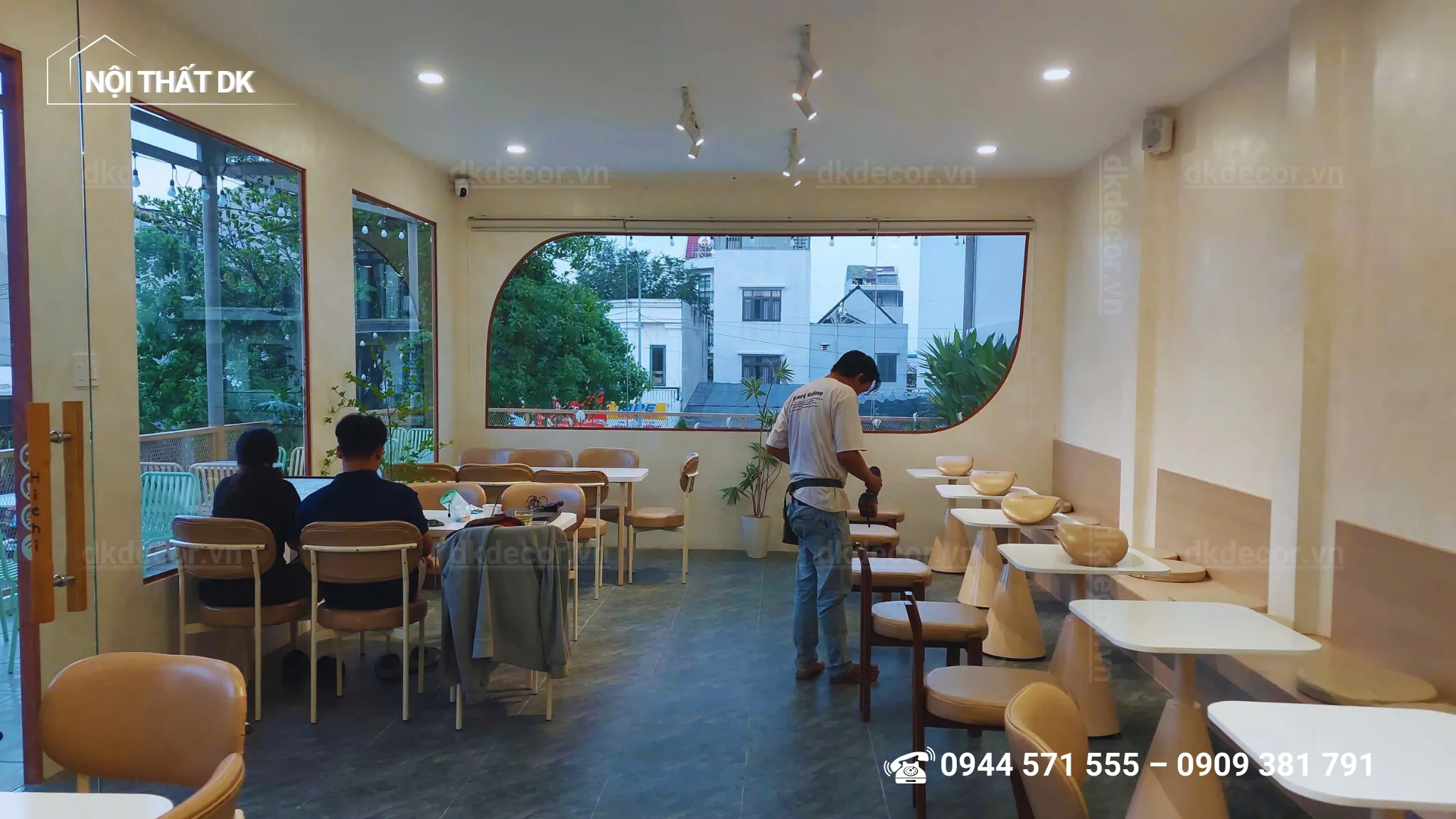 thi công quán cafe hichi kdc êm đềm, thủ đức - nội thất dk