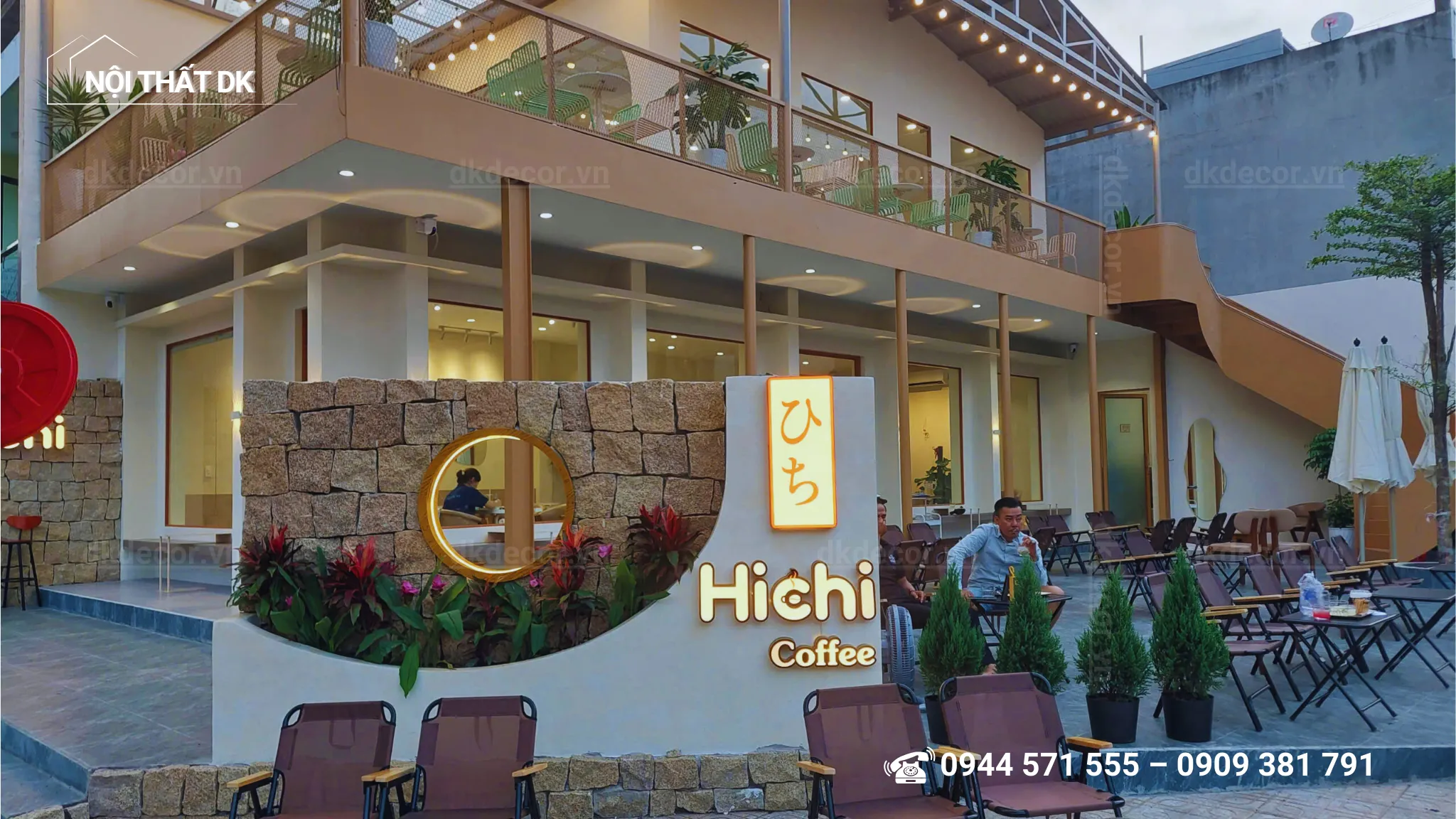 thi công quán cafe hichi kdc êm đềm, thủ đức - nội thất dk