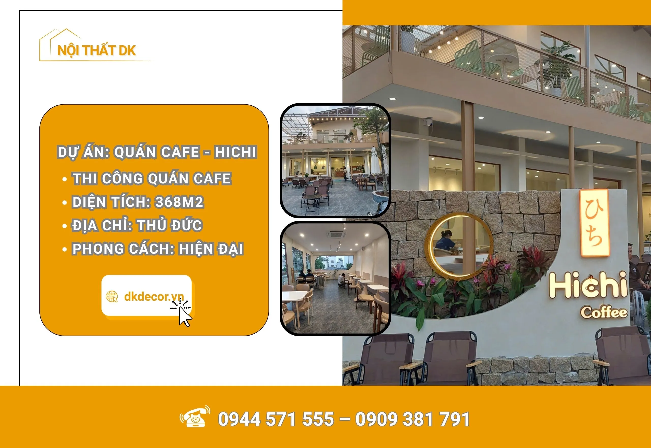 Thi Công Quán Cafe Hichi – KDC Êm Đềm, Thủ Đức 