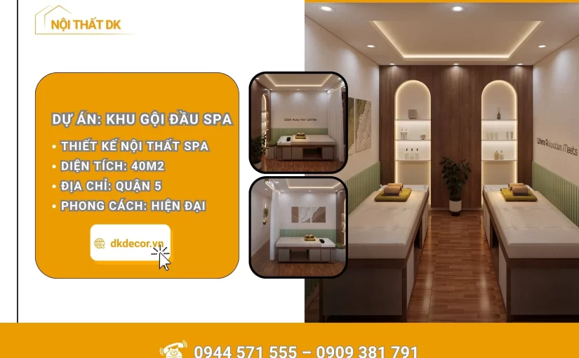Thiết Kế Khu Gội Đầu Spa Dưỡng Sinh – Quận 5