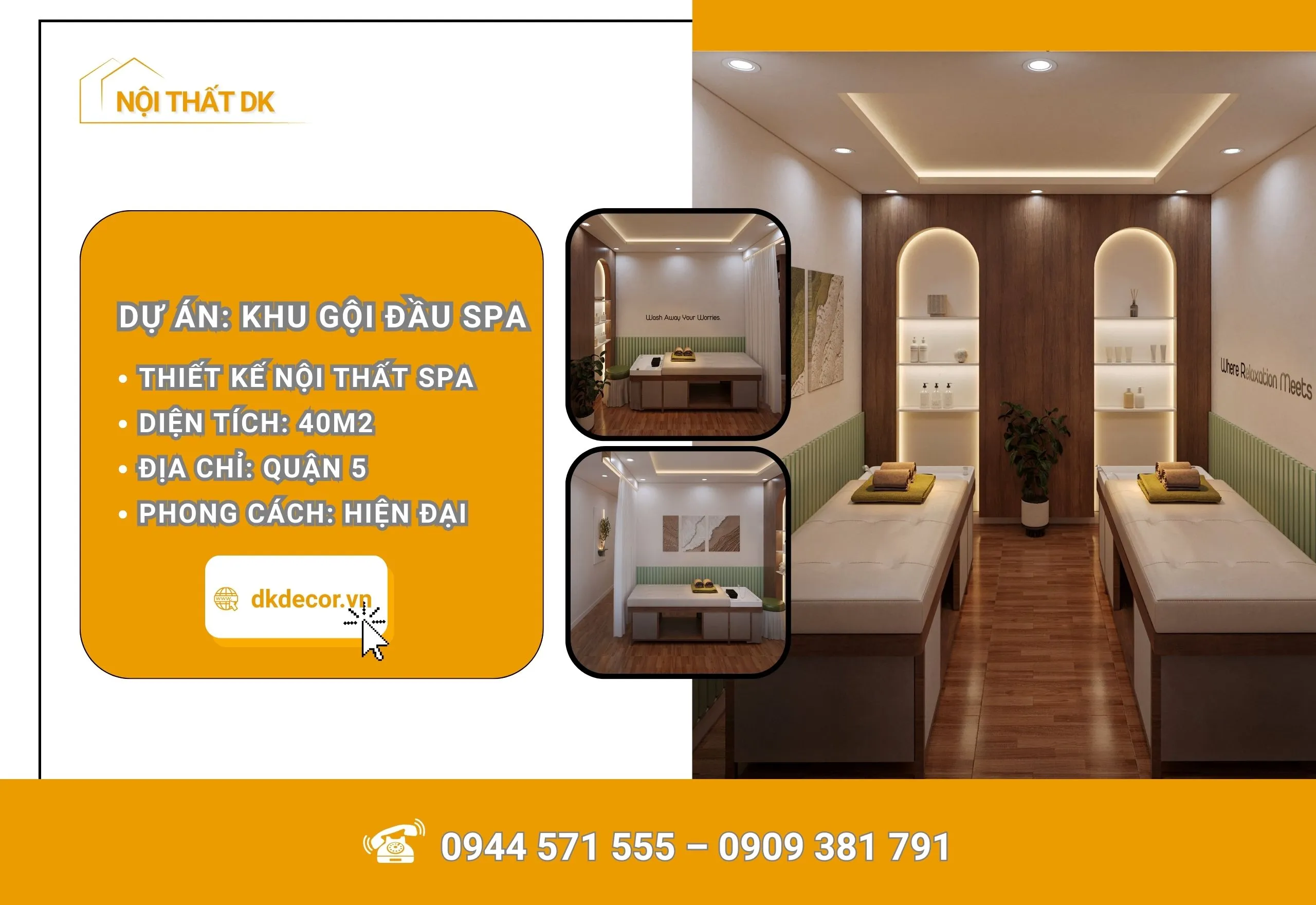 Thiết Kế Khu Gội Đầu Spa Dưỡng Sinh – Quận 5 