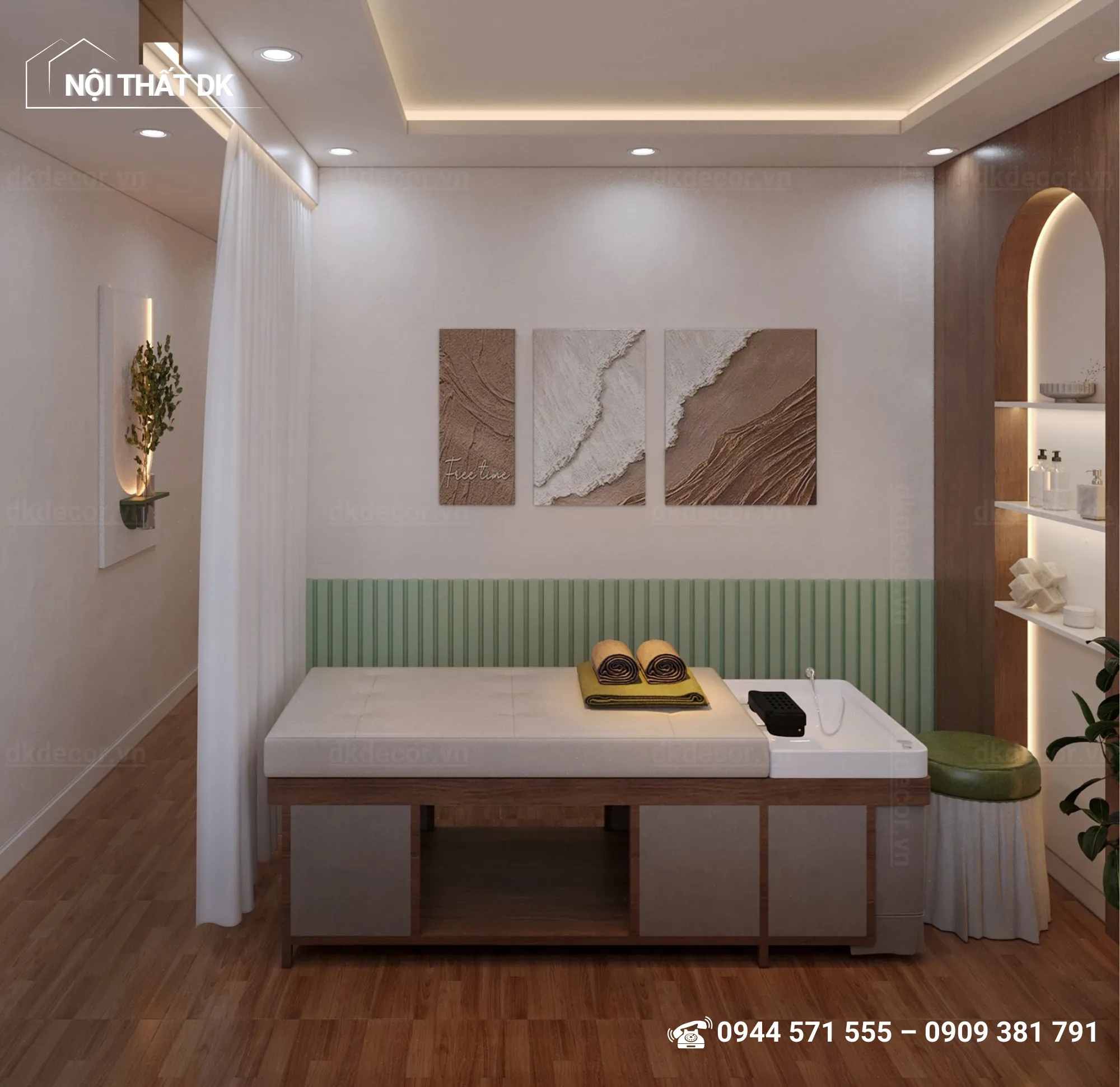 thiết kế spa khu gội đầu dưỡng sinh - 40m2 - quận 5