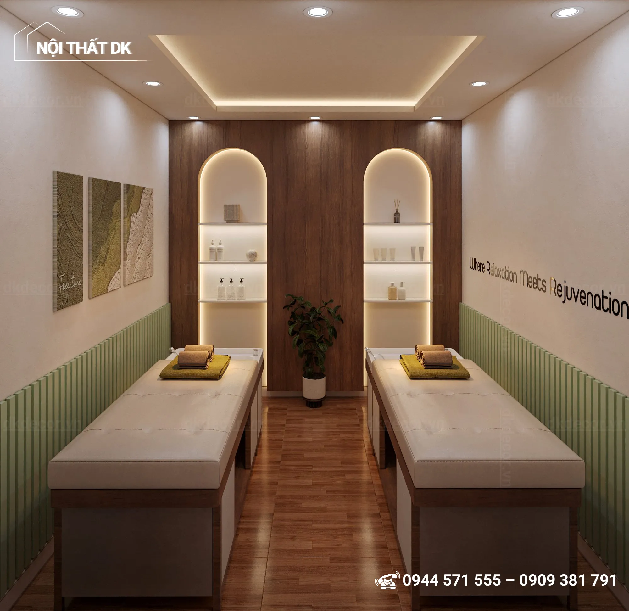 thiết kế spa khu gội đầu dưỡng sinh - 40m2 - quận 5