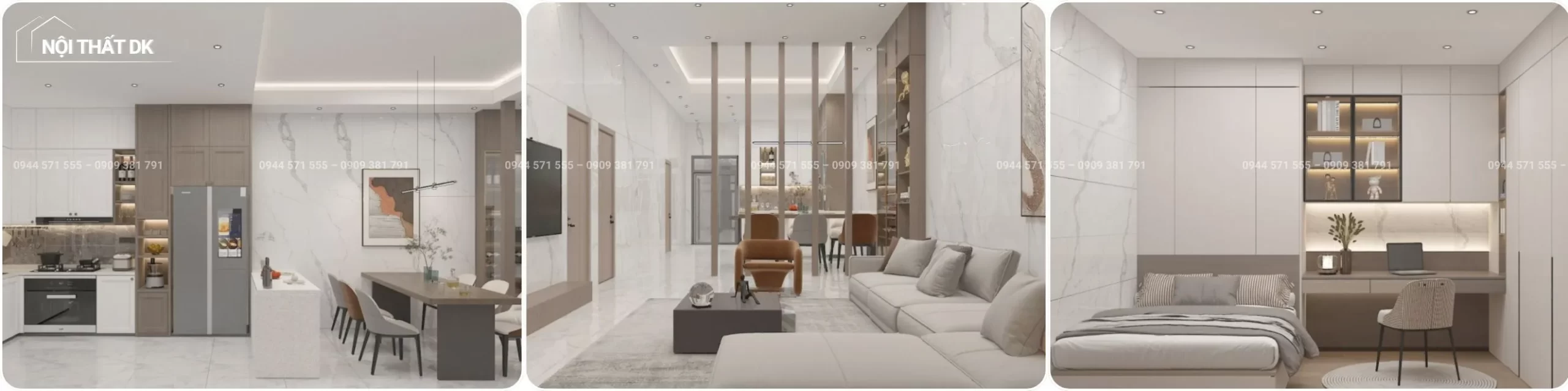 thiết kế nội thất nhà phố quận 12 - nội thất dk 