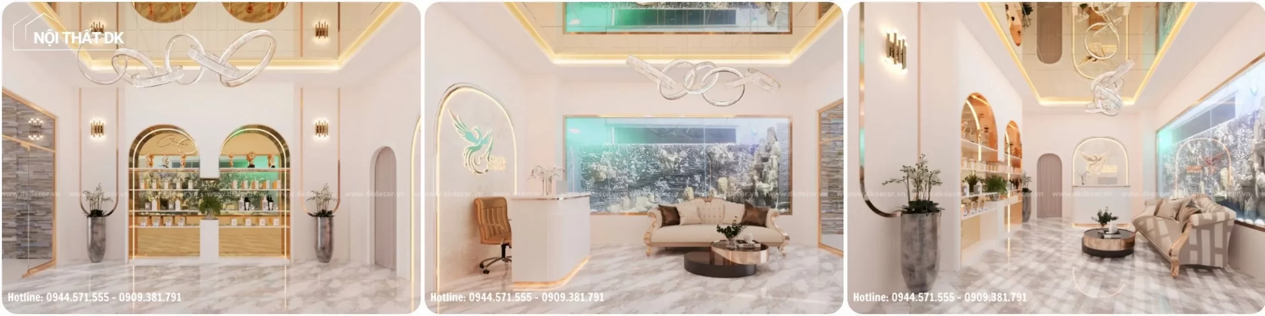 thiết kế phòng khách spa gò vấp nội thất dk 