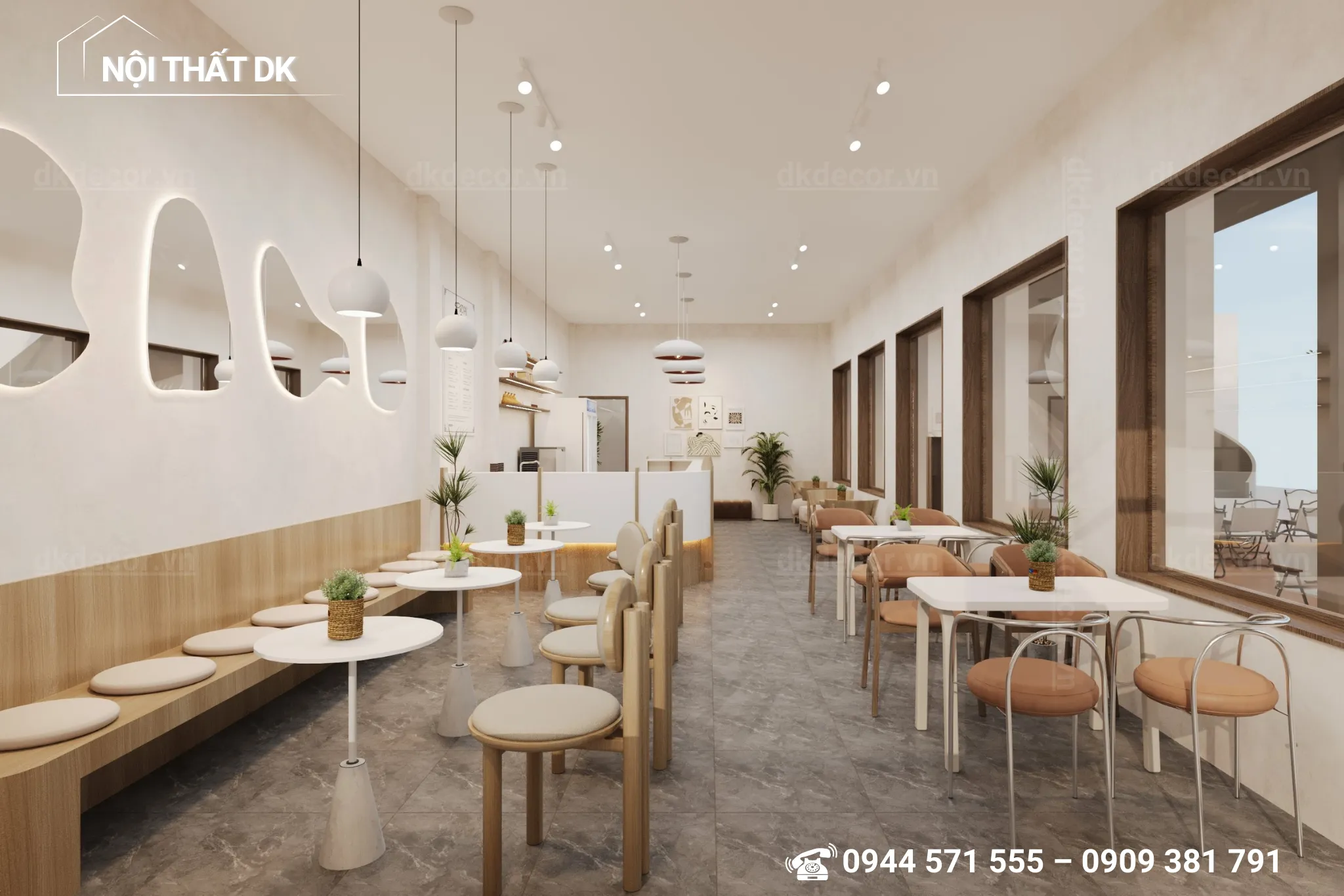 thiết kế quán cafe Hichi kdc êm đềm Thủ Đức