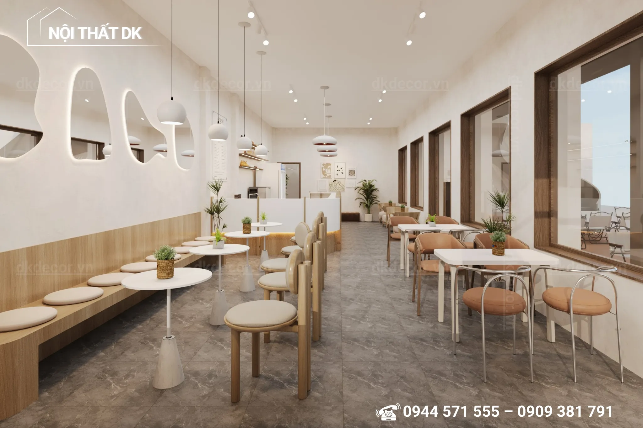 thiết kế quán cafe Hichi kdc êm đềm Thủ Đức