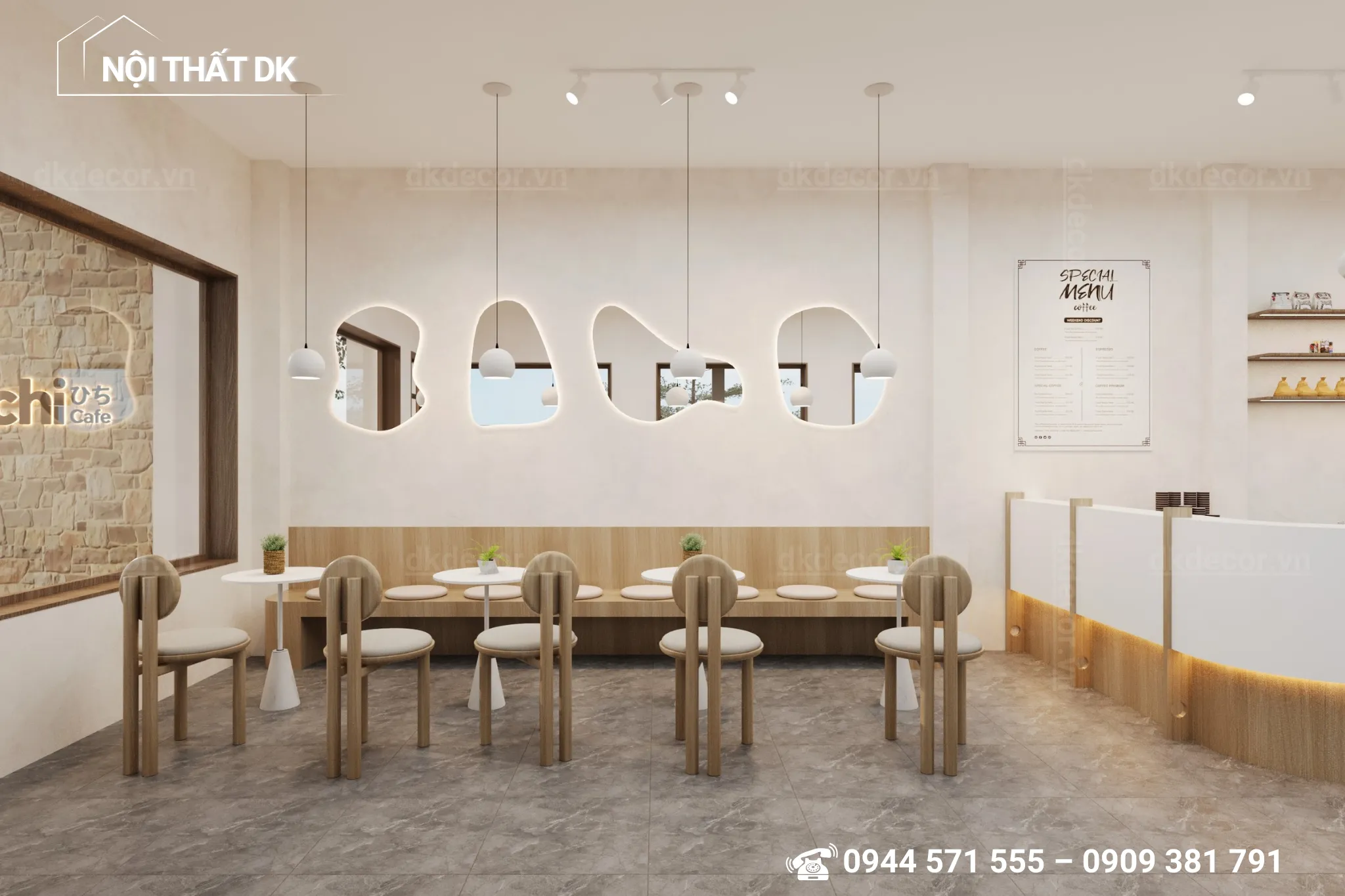 thiết kế quán cafe Hichi kdc êm đềm Thủ Đức