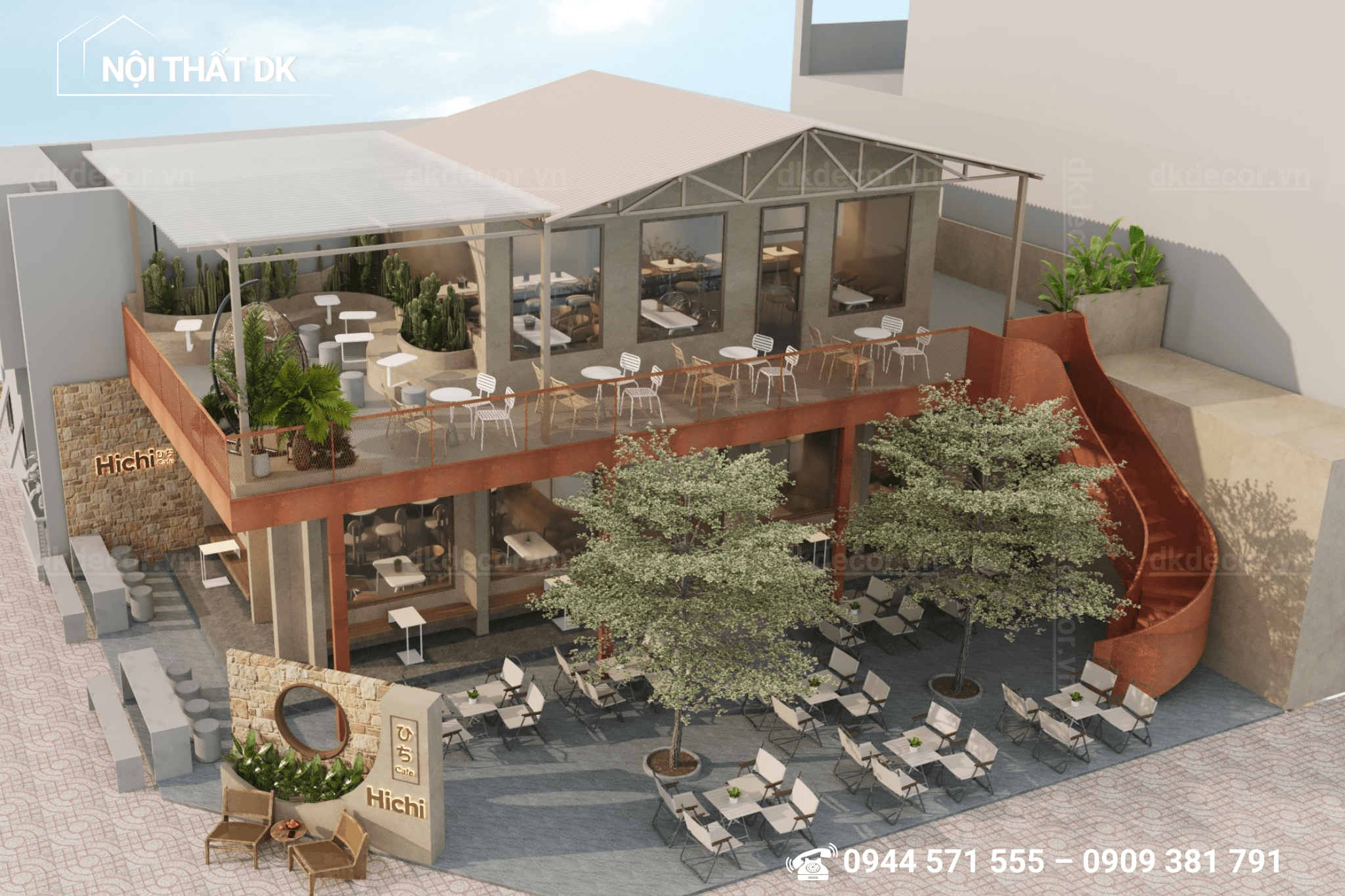 thiết kế quán cafe hichi thủ đức 