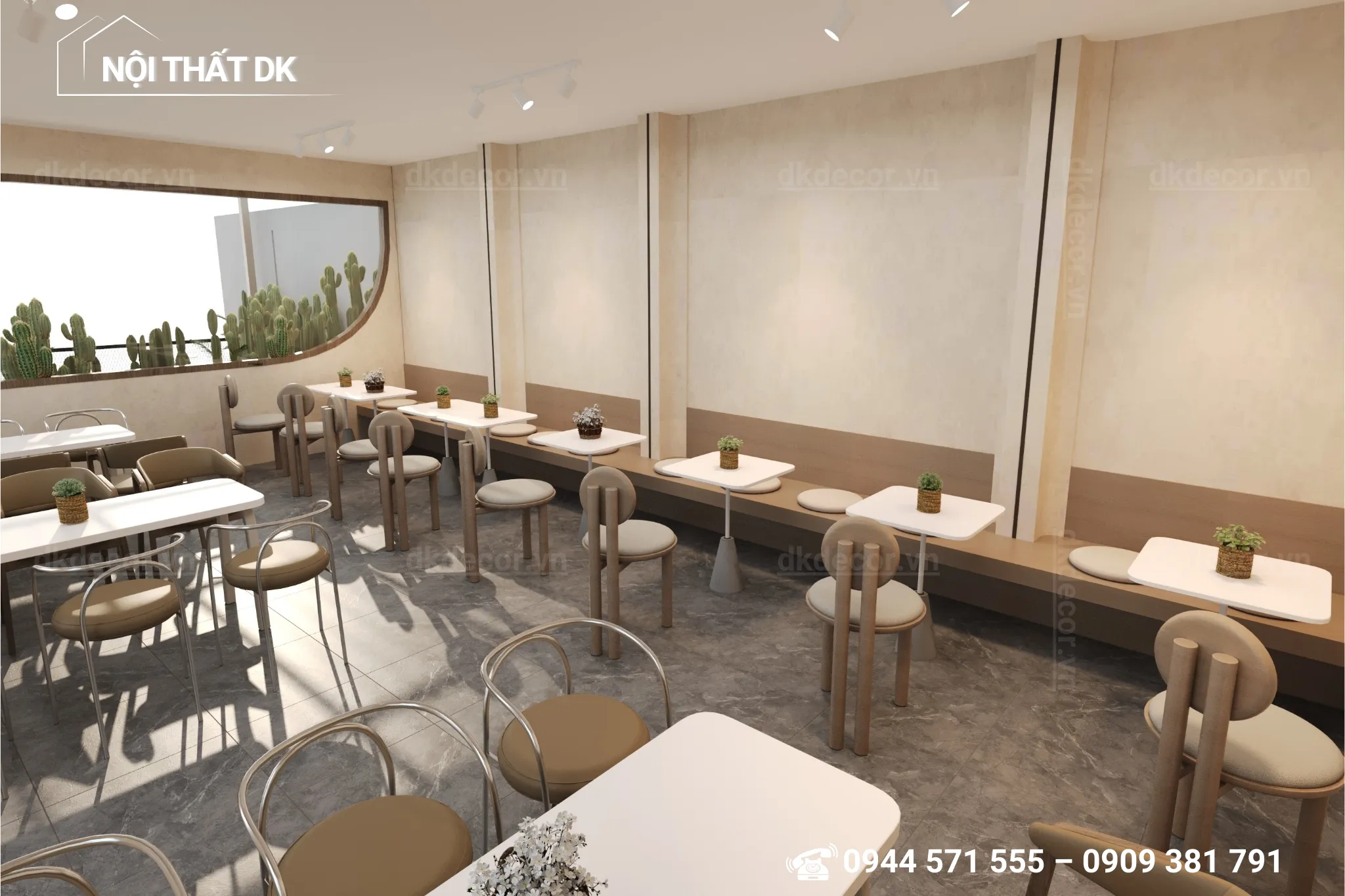 thiết kế quán cafe Hichi kdc êm đềm Thủ Đức