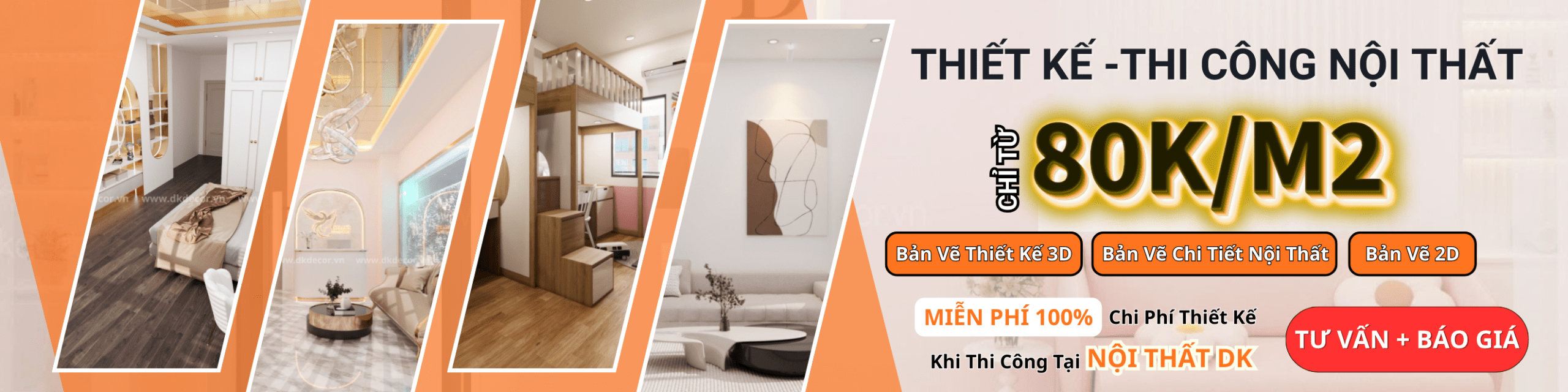thiết kế thi công nội thất nhà ở nội thất dk chỉ từ 80k m2