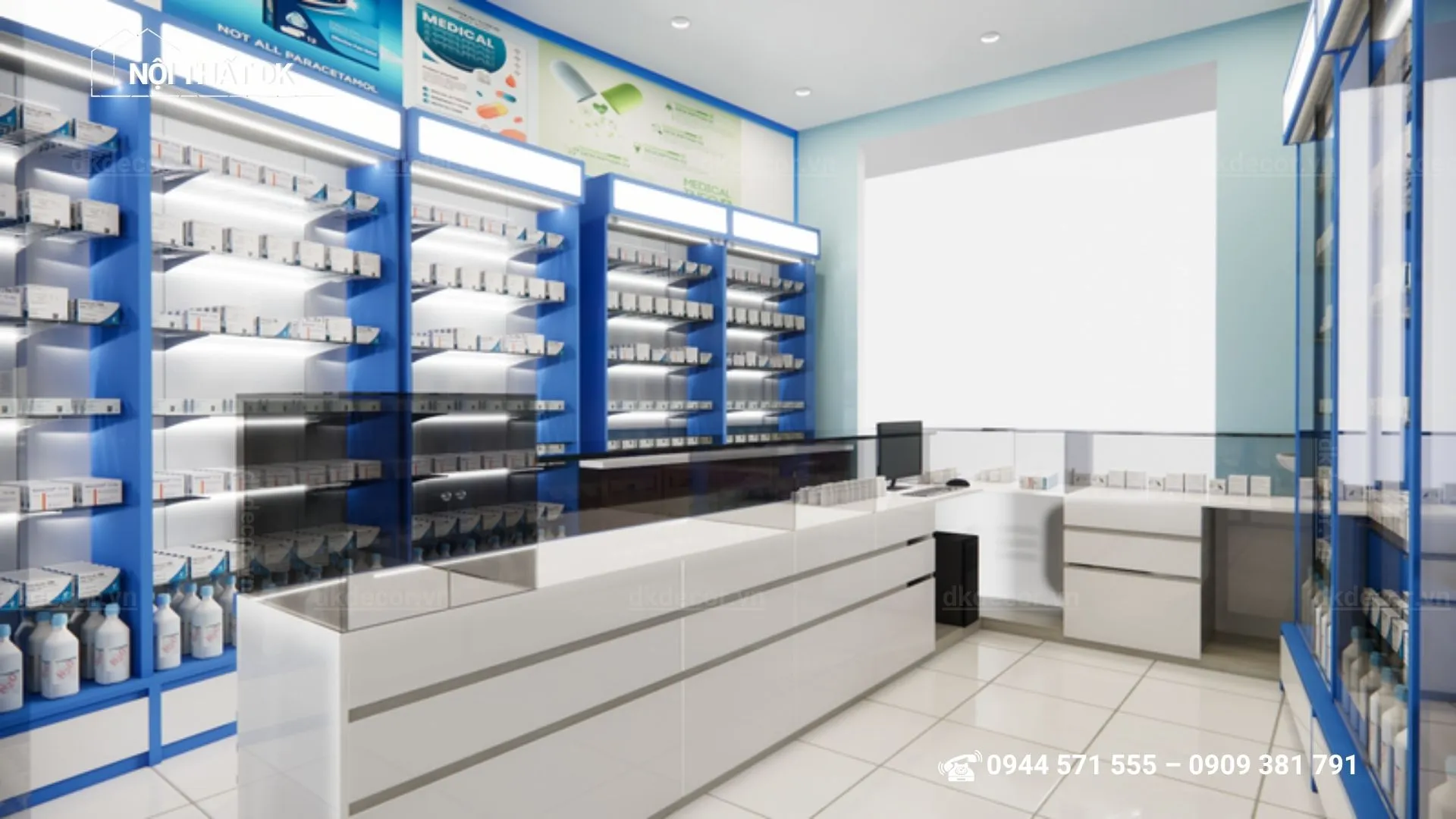 thiết kế nhà thuốc tây chuẩn GPP - Nội Thất DK