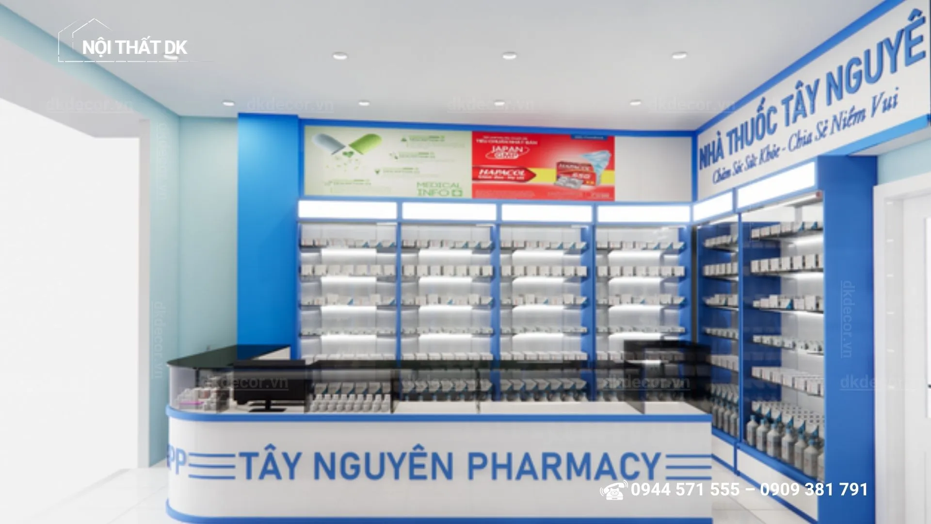 thiết kế nhà thuốc tây chuẩn GPP - Nội Thất DK