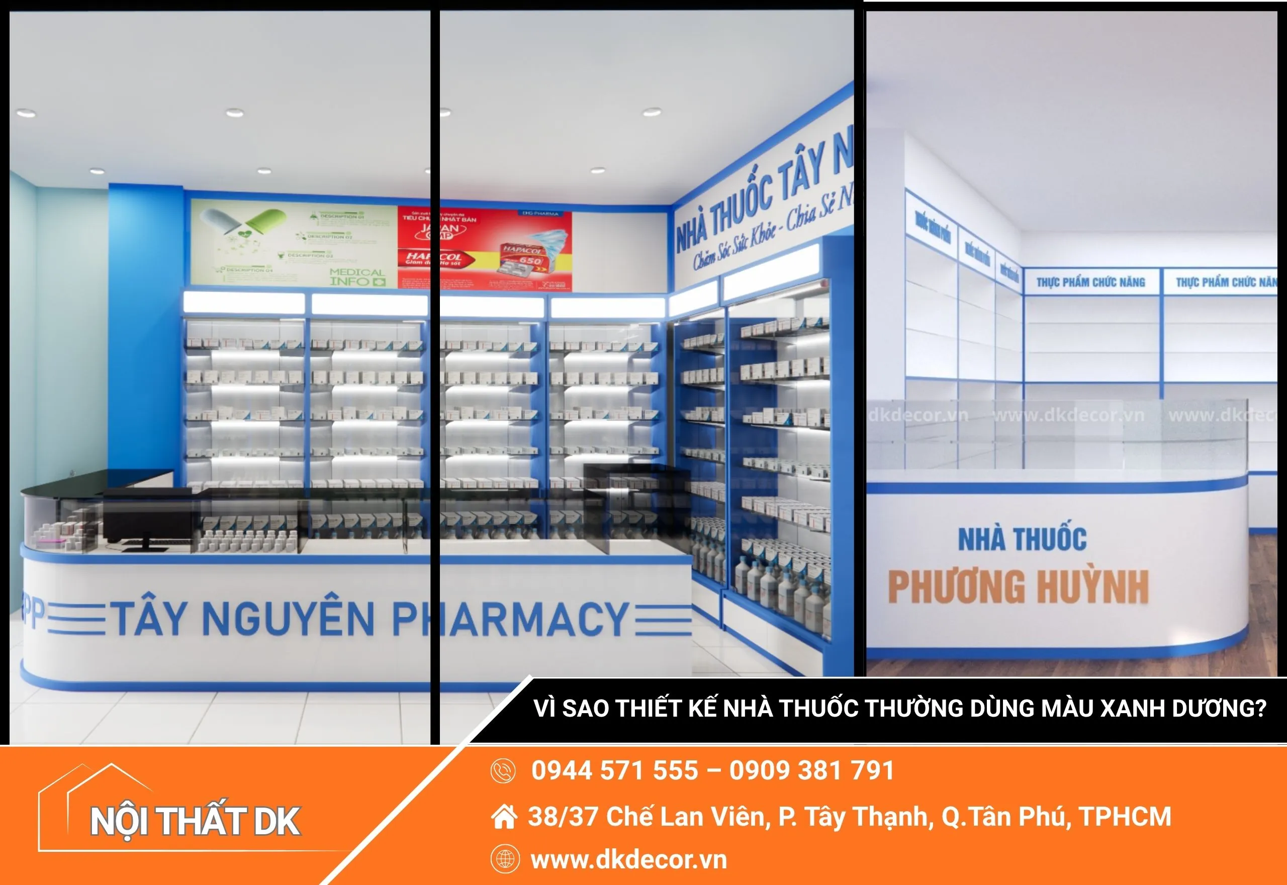 Vì Sao Thiết Kế Nhà Thuốc Thường Dùng Màu Xanh Dương? 