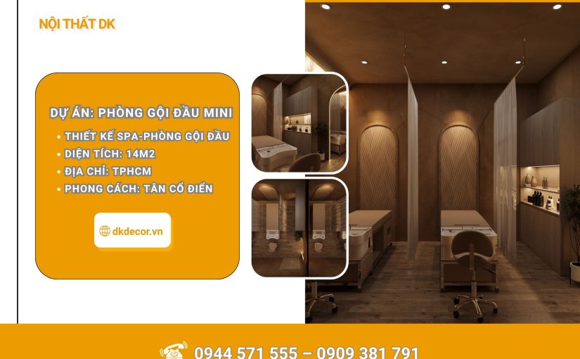 [Dự Án] Thiết Kế Phòng Gội Đầu Nhỏ Tại TPHCM 14m2