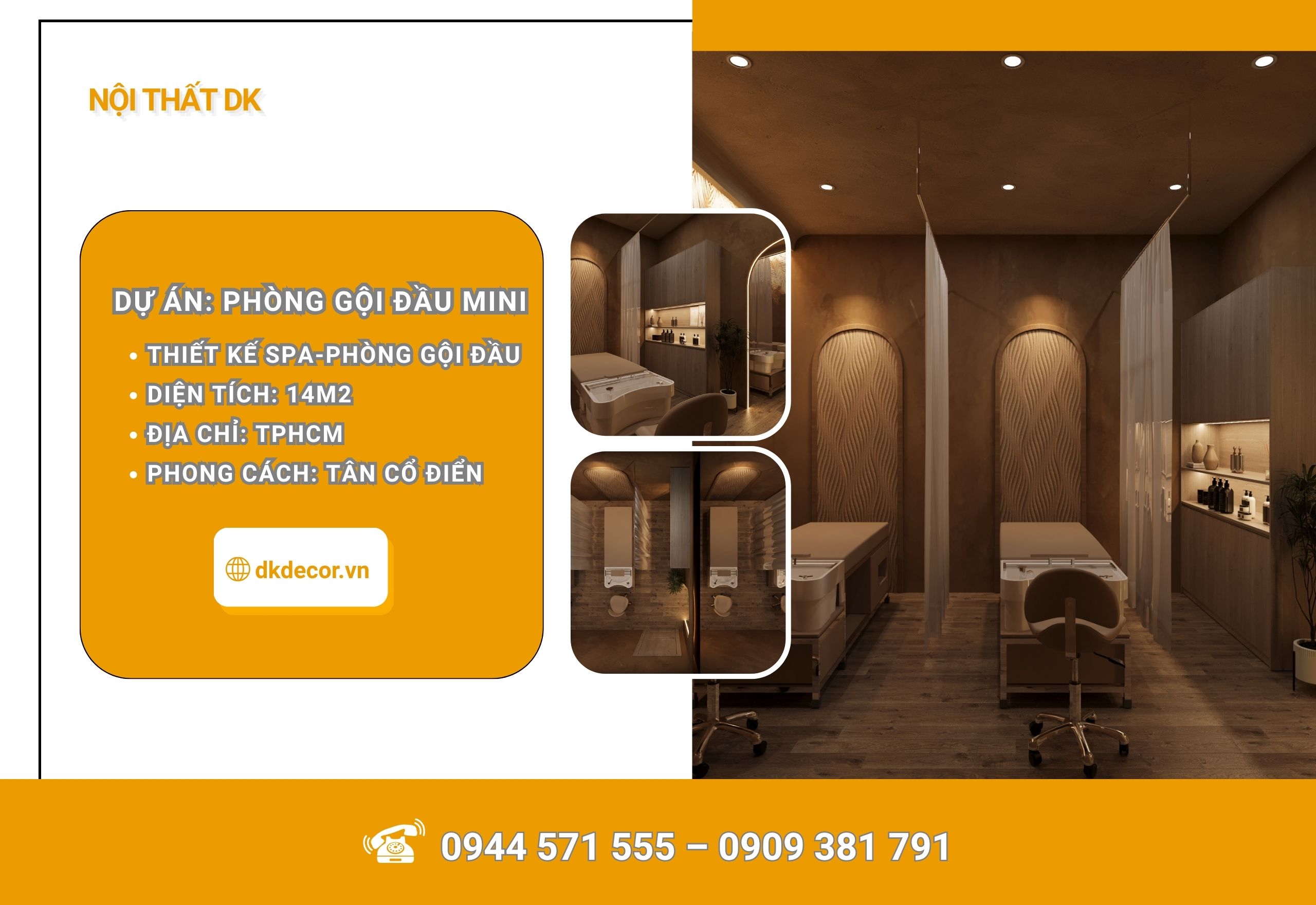 Thiết Kế Phòng Gội Đầu Nhỏ Tại TPHCM 14m2 