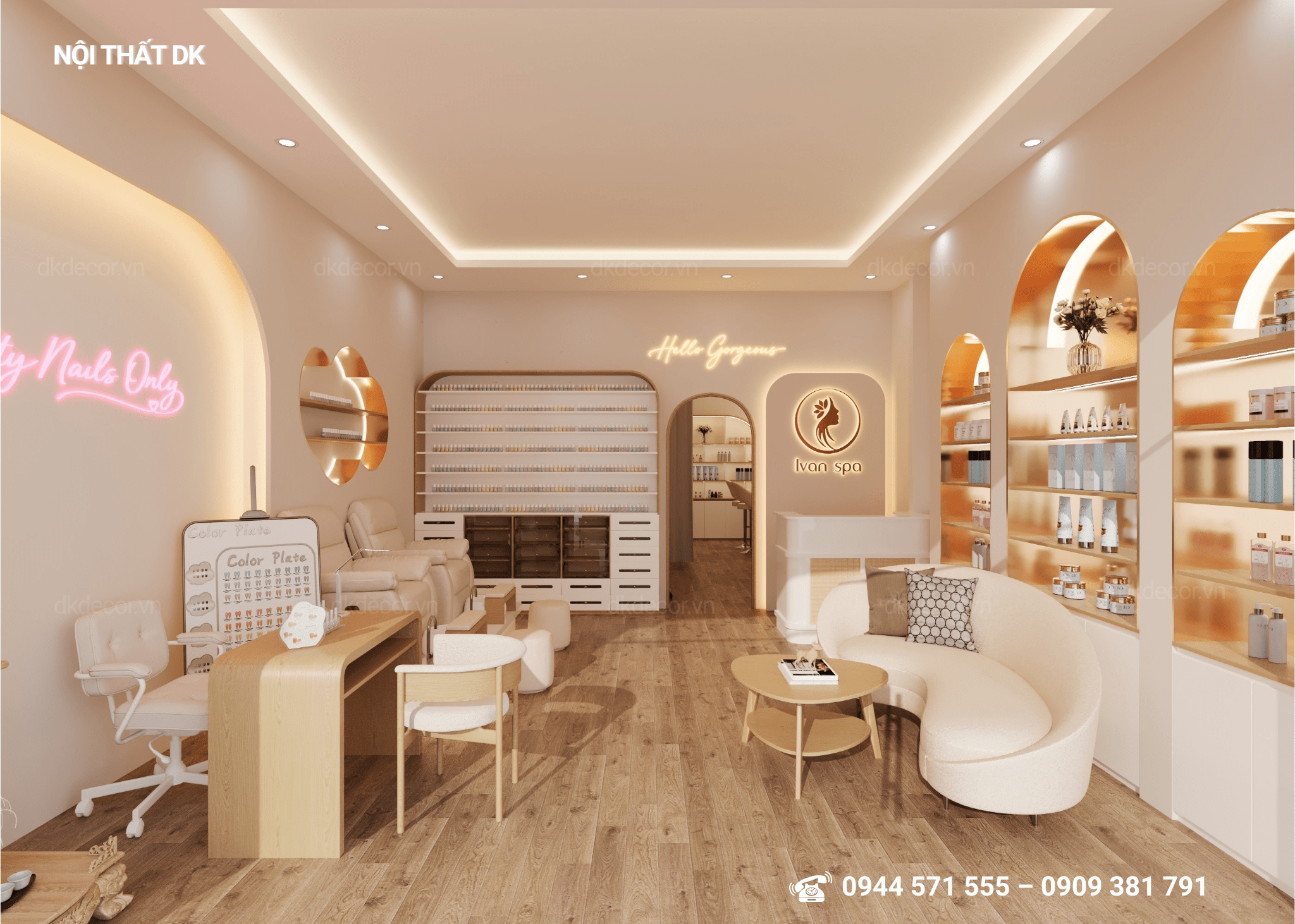 [Dự Án Nội Thất DK] Thiết Kế Nội Thất Ivan Spa diện tích 75m2 tại Biên Hòa - Đồng Nai
