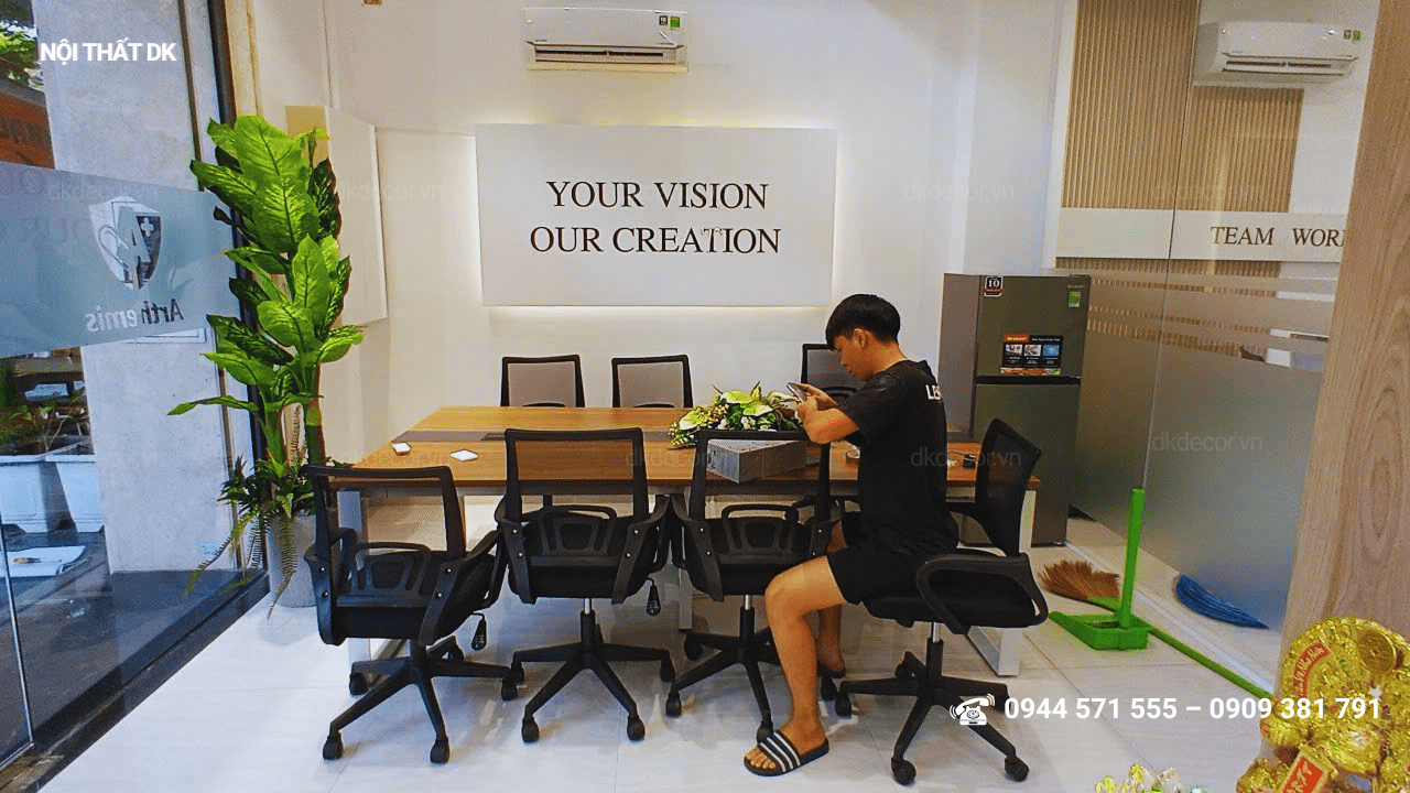thi công nội thất văn phòng Arthemis tại kdc Vạn Phúc 60m2