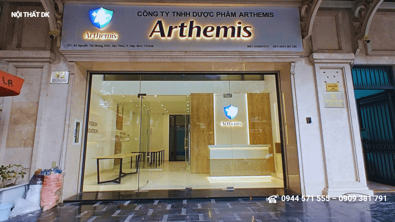 thi công nội thất văn phòng Arthemis tại kdc Vạn Phúc 60m2