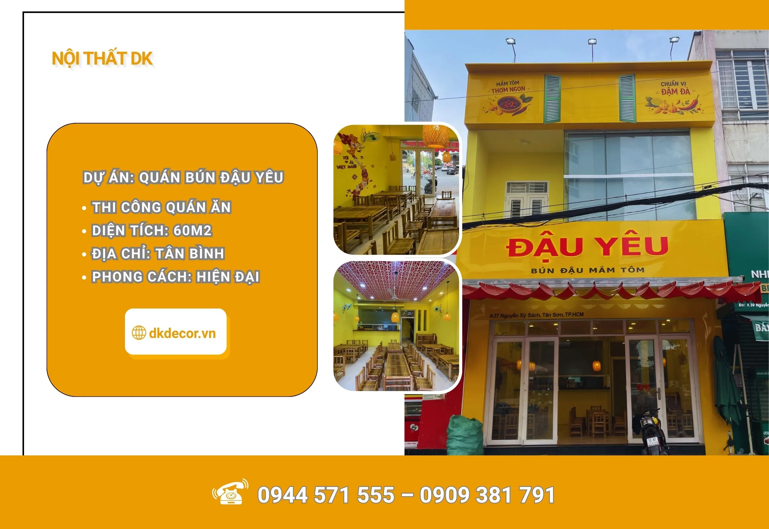 [Dự Án] Thi Công Quán Bún Đậu Mắm Tôm – Đậu Yêu 