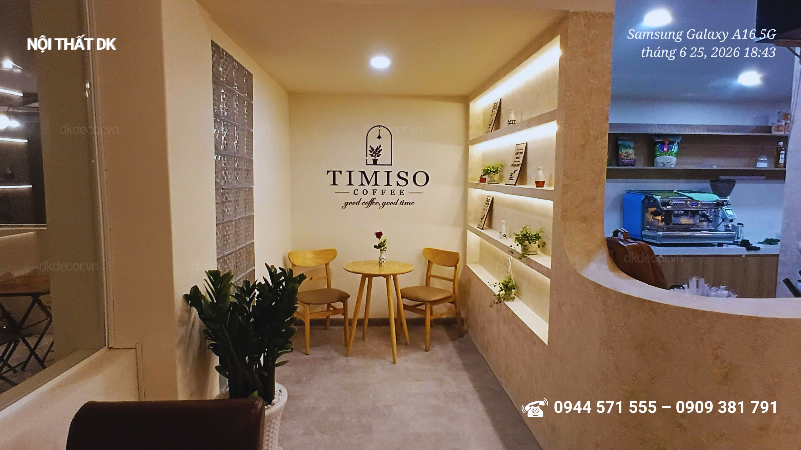 Thi công quán coffee Timiso tại Long Thành, Đồng Nai