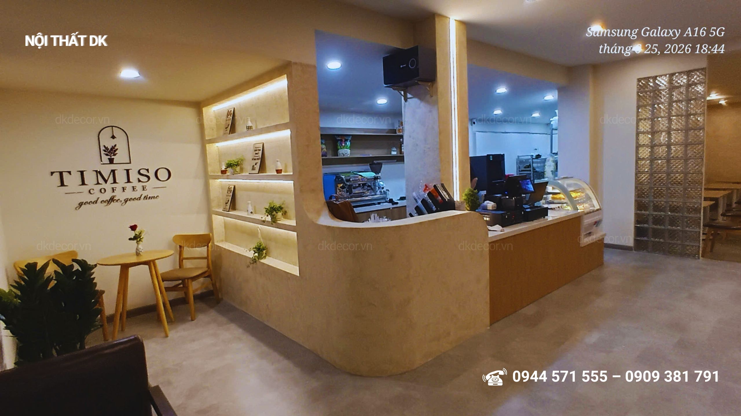 Thi công quán coffee Timiso tại Long Thành, Đồng Nai