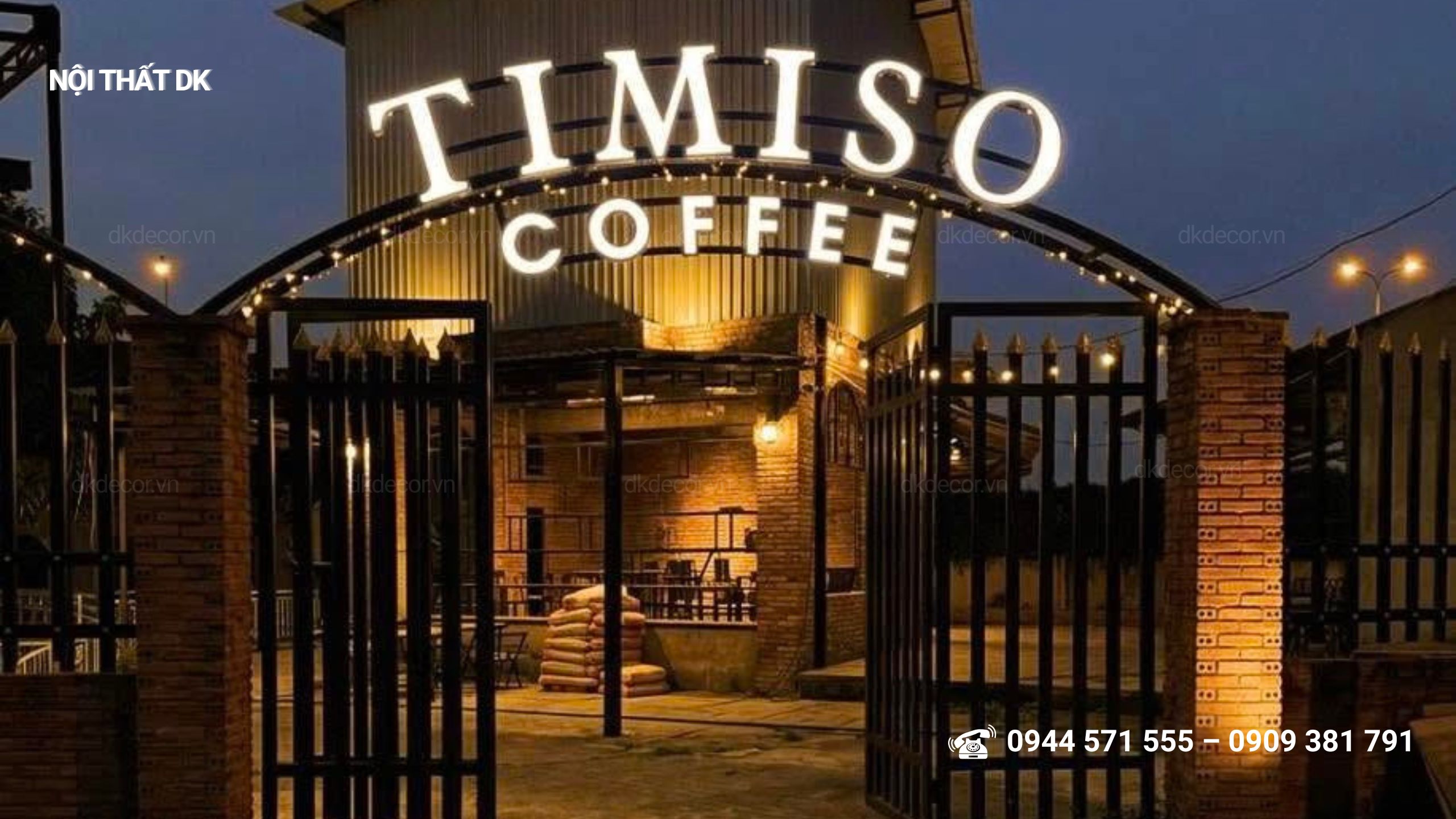 Thi công quán coffee Timiso tại Long Thành, Đồng Nai