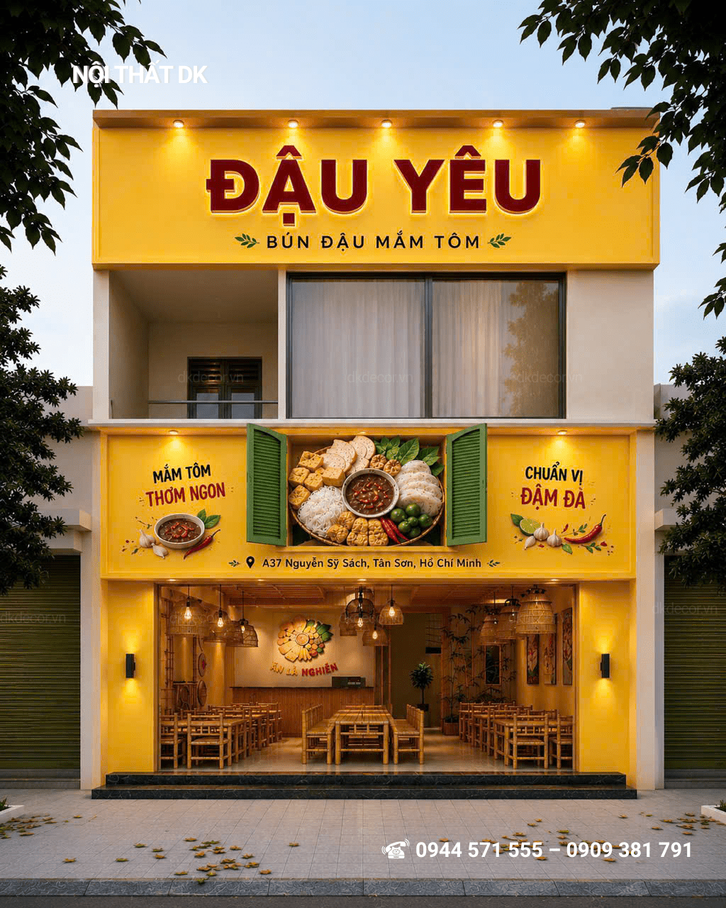 thiết kế quán bún đậu mắm tôm - Đậu Yêu
